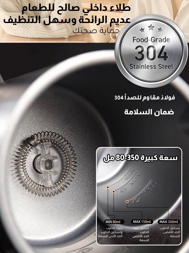 [لا غنى عنه مع القهوة]جهاز متعدد الوظائف أوتوماتيكي بالكامل لصنع رغوة الحليب مع خاصية التسخين