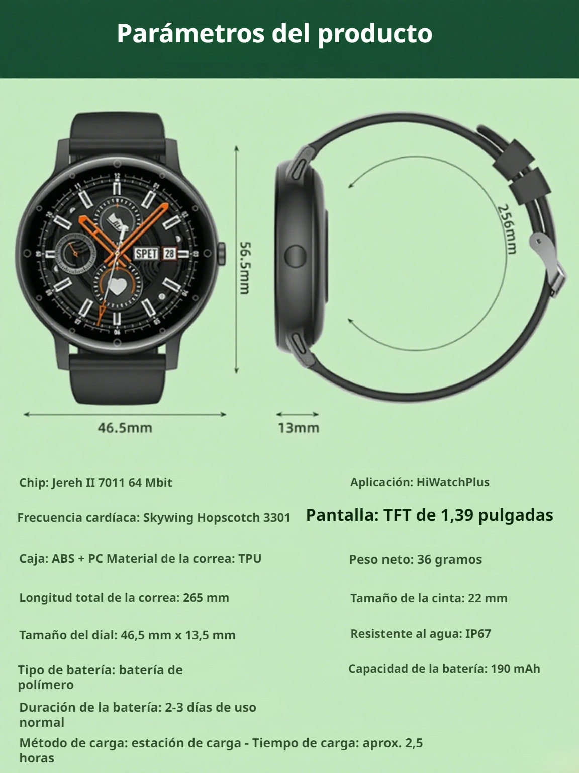 Nuevo reloj inteligente ultradelgado con Bluetooth y medición de glucosa por voz