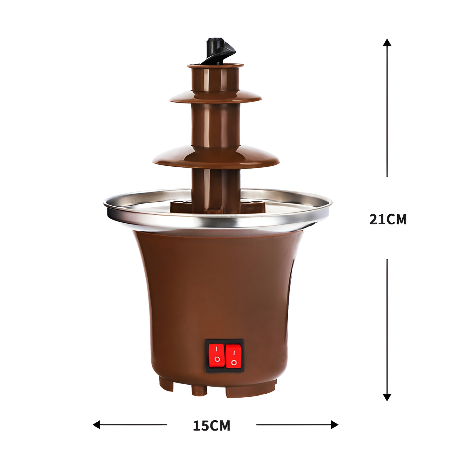 家庭用ミニチョコレートマシン3層チョコレートファウンテンホットポットDIY自家製電気加熱チョコレート溶解タワー