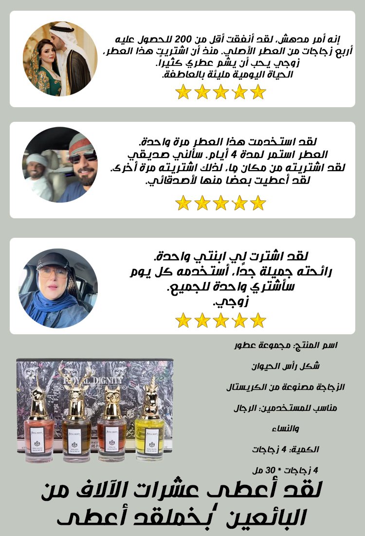 مجموعة العطور الراقية على شكل رؤوس الحيوان بستايل أرستقراطي (12 قوارير)