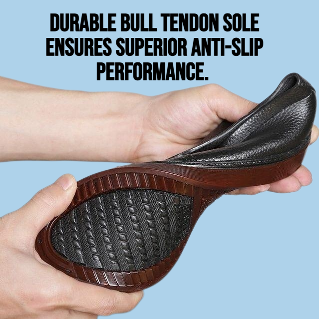 Bull tendon sole anti slip men's leather shoes
