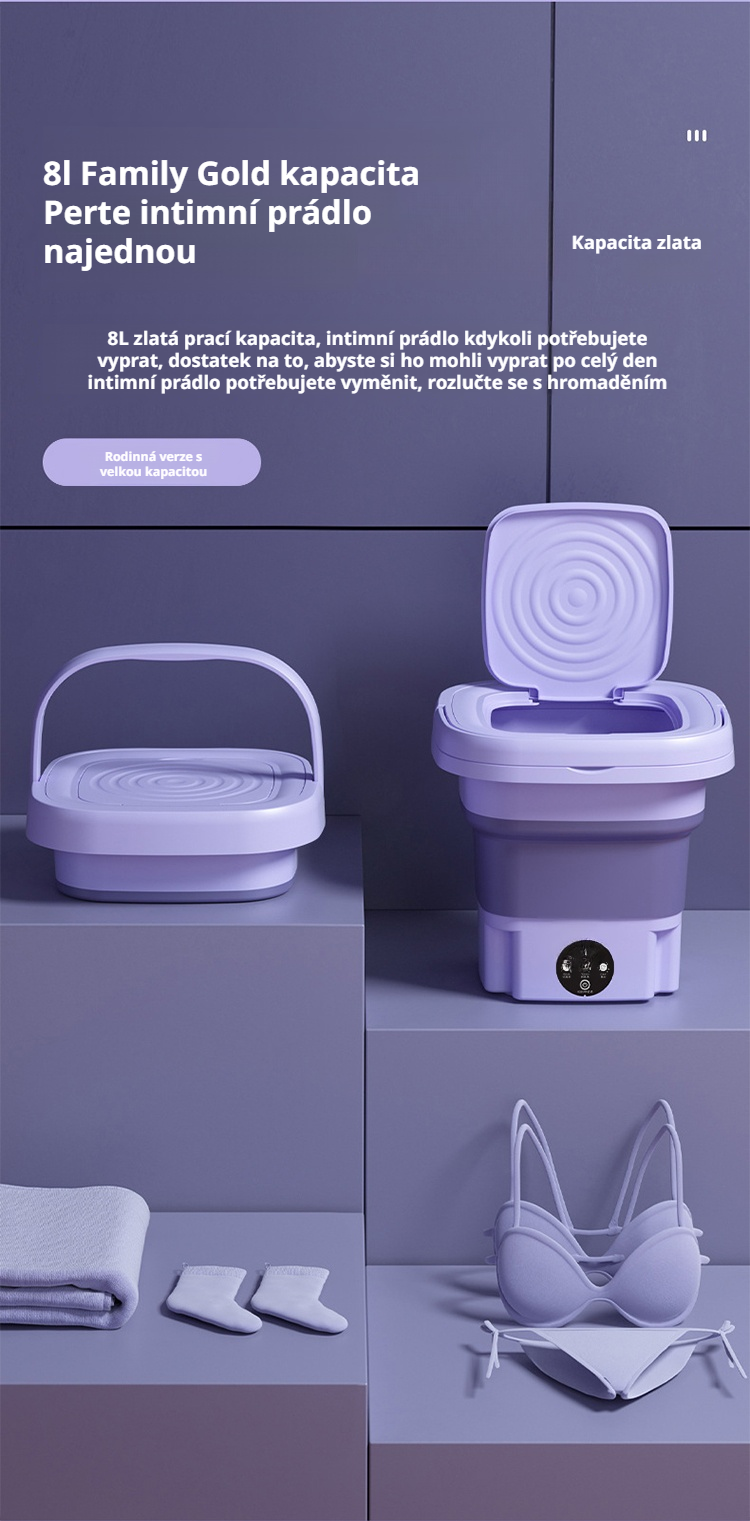 Kompaktní mini pračka vhodná do malých bytů