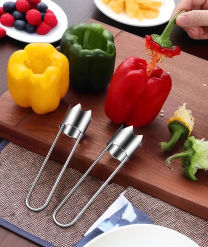 위생적인 스테인리스 과일 씨 제거기 사용 장면