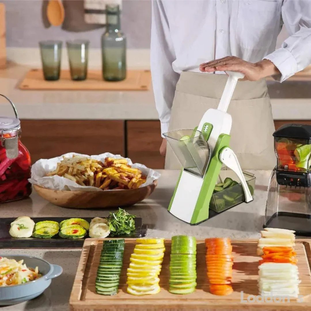 調節可能な多機能野菜スライサー - 収集トレイ付きのプロフェッショナルキッチンスライサー