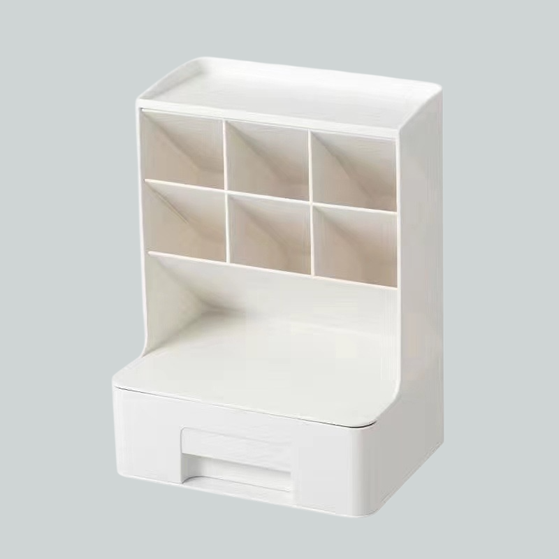 Slanted cosmetic storage box