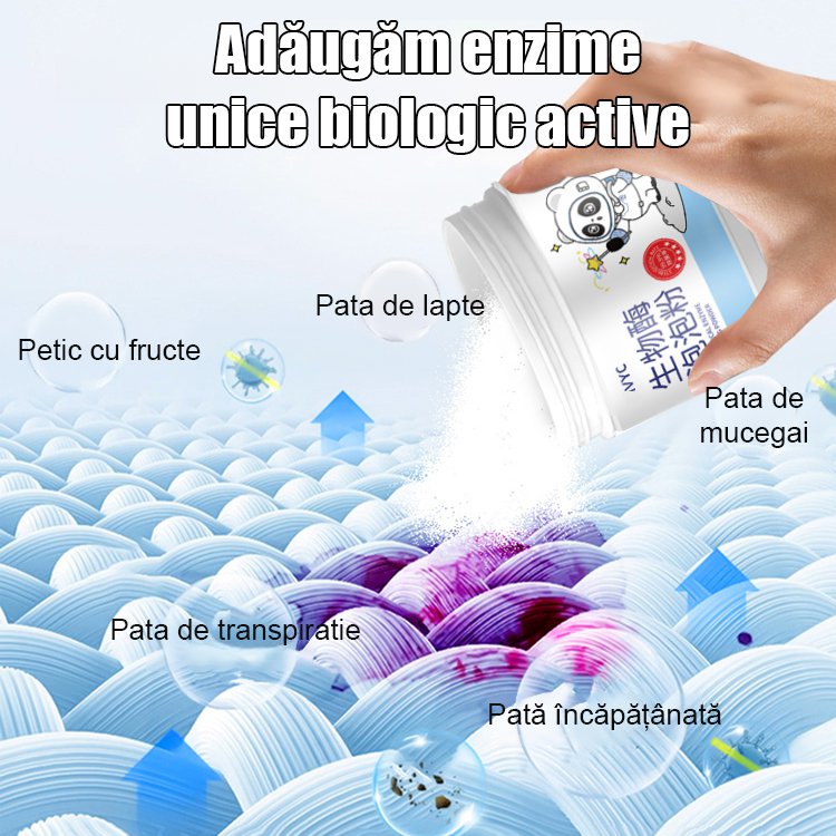 Pulbere de îndepărtare a petelor cu oxigen activat enzimatic