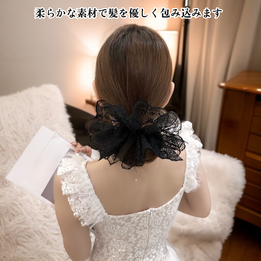 二重レーススウィートヘアバンド