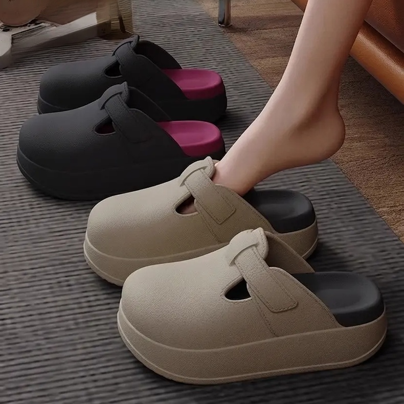 여름 여성 두꺼운 밑창 슬리퍼 실내외 키높이 EVA 오피스 슬리퍼