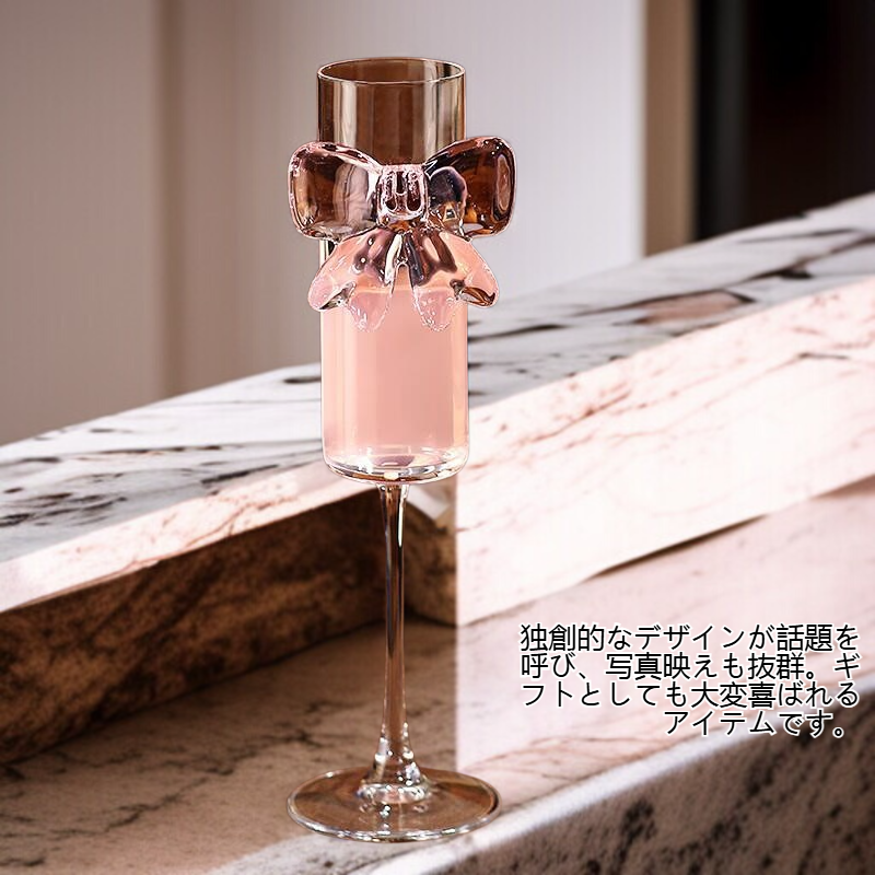 高級ガラス製ハイヒールシャンパンフルート