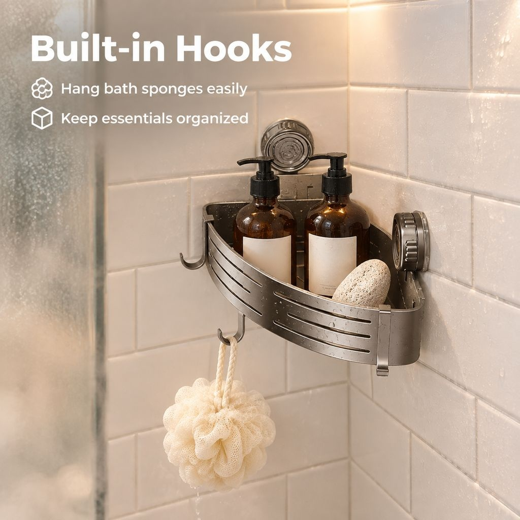 Powerful Suction Cup Triangle Storage Rack
