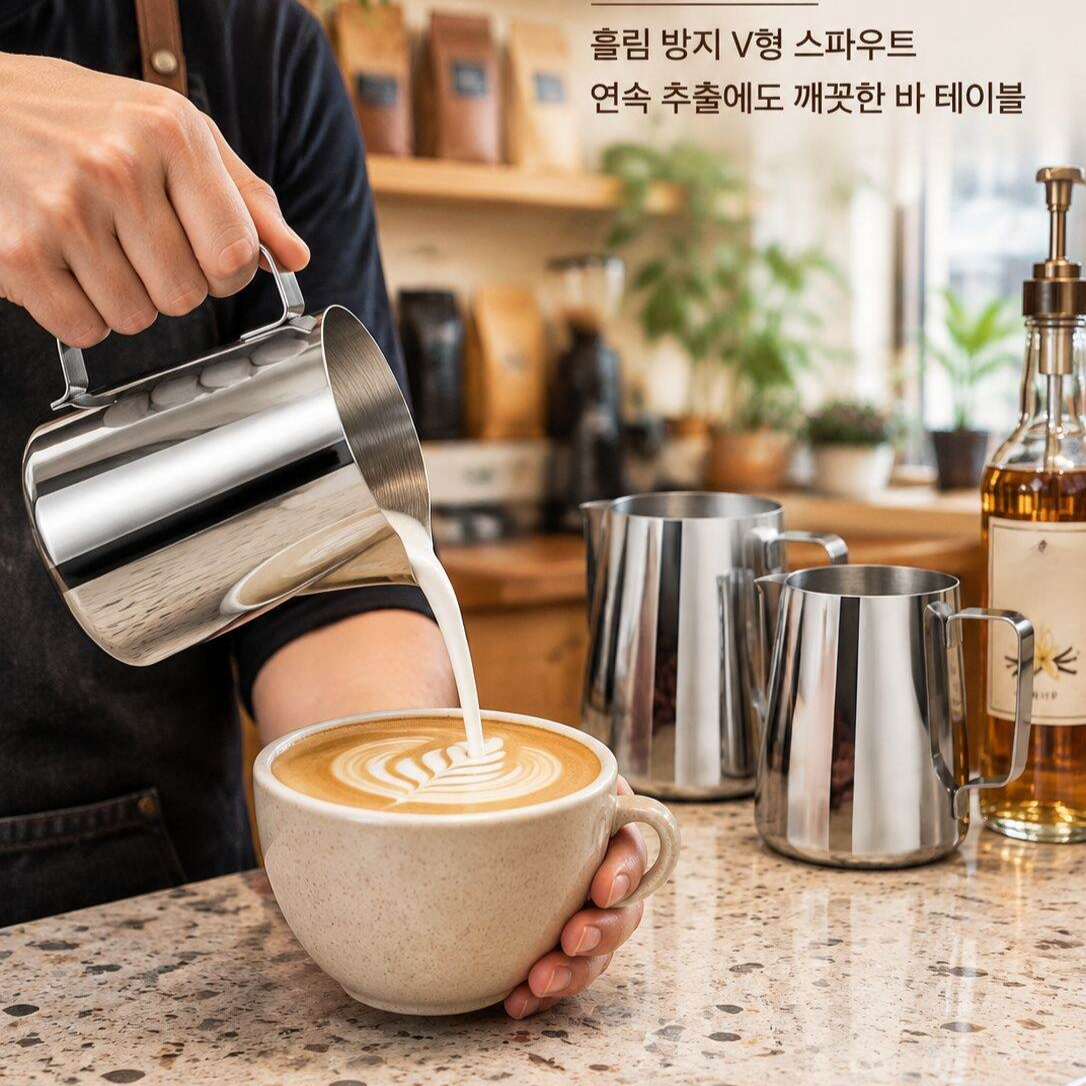 커피머신 전용 라떼아트 피처