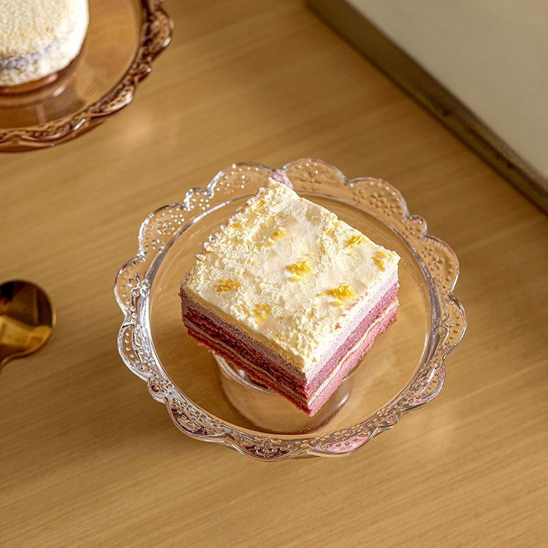 グラスレースハイキックケーキ皿デザートプレート