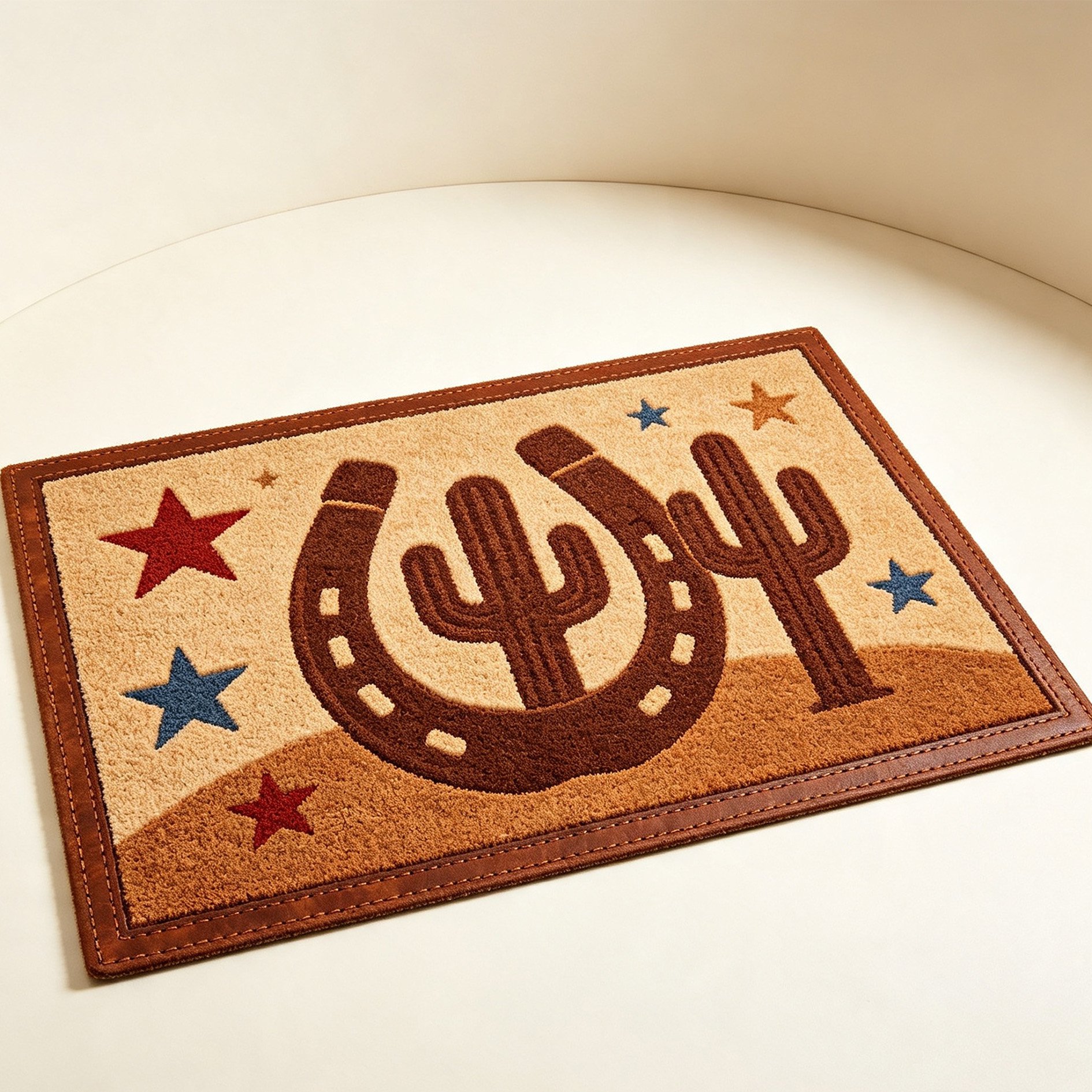 Western Cactus Horseshoe Entrance Mat