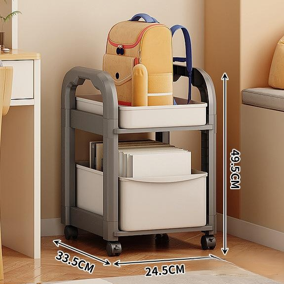 Multi layer floor storage rack for mobile carts