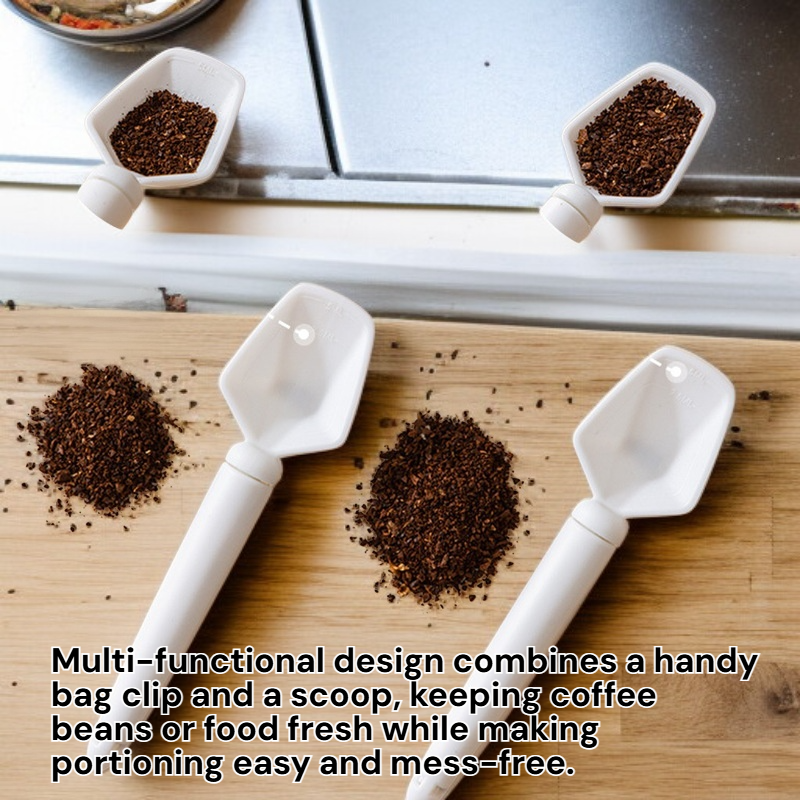Multifunctional Coffee Bean Clip Spoon Plastic Kitchen Tool