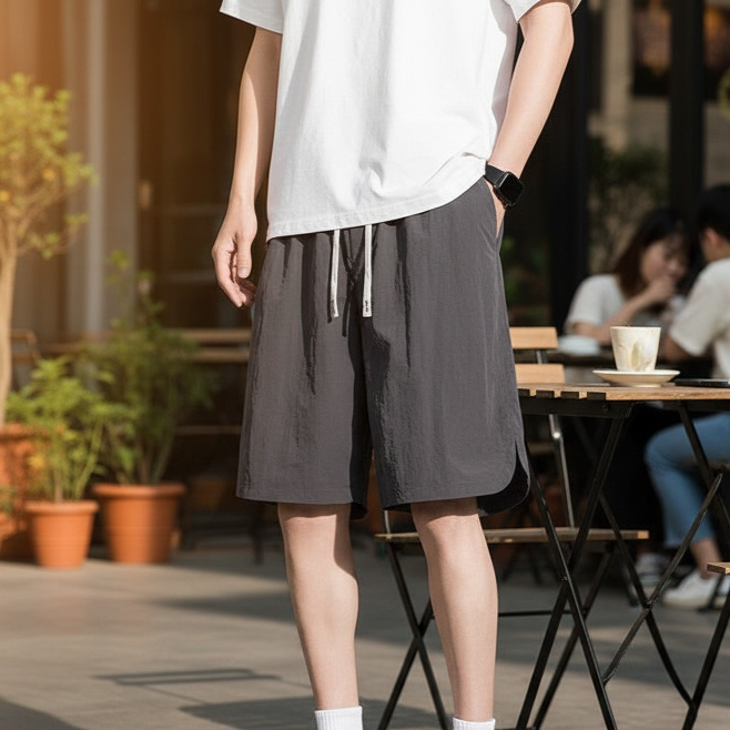 男性用夏季ゆったり速乾カジュアルハーフパンツ