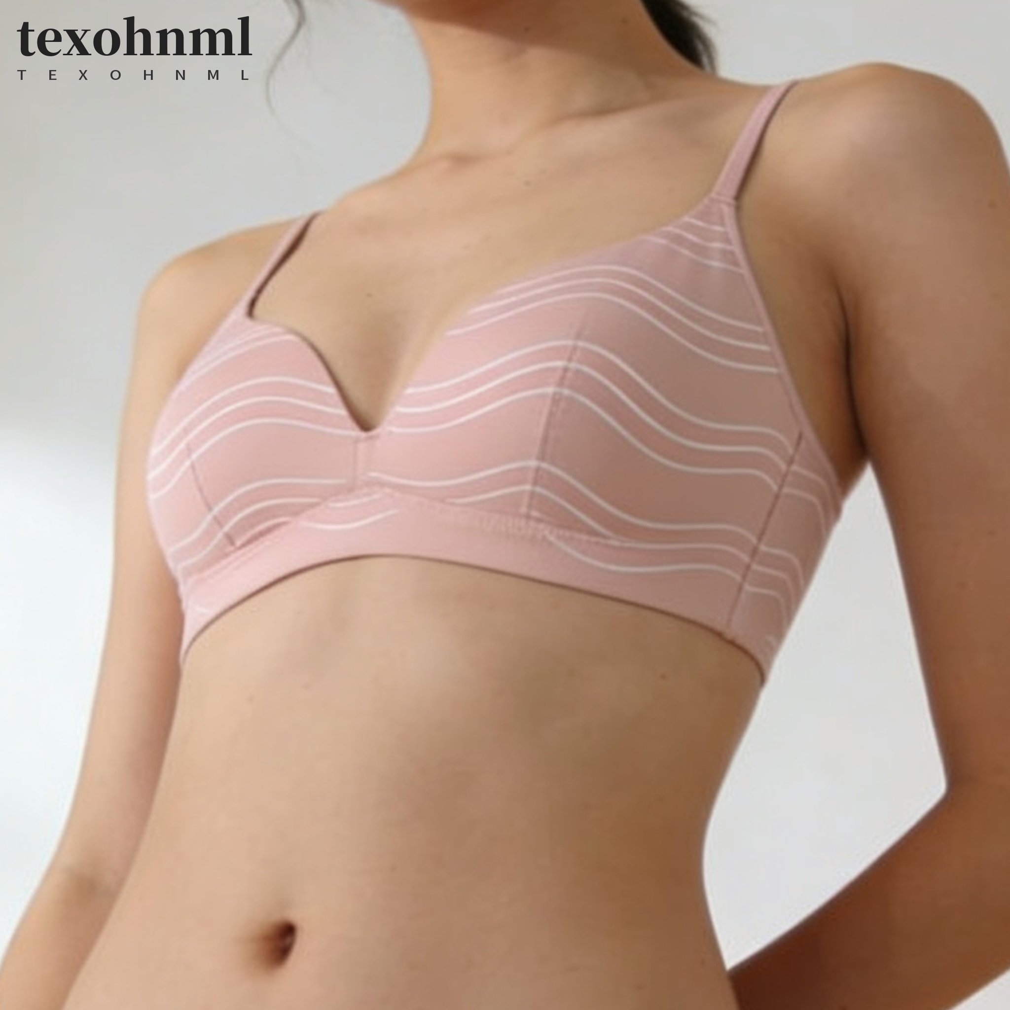 ウェーブ柄ノンワイヤーブラ