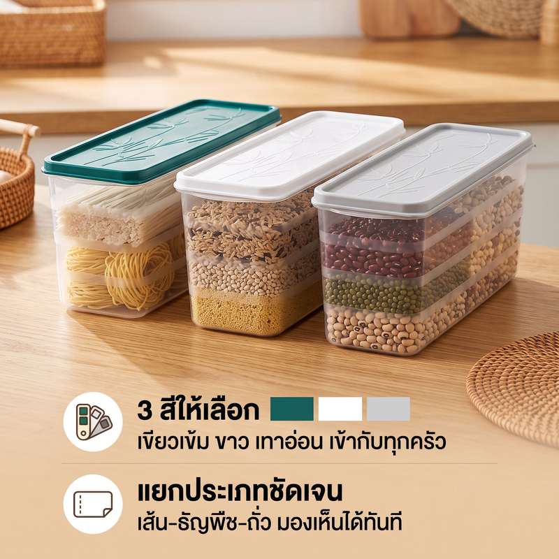 กล่องเก็บอาหารอเนกประสงค์สำหรับตู้เย็น แบบปิดสนิท