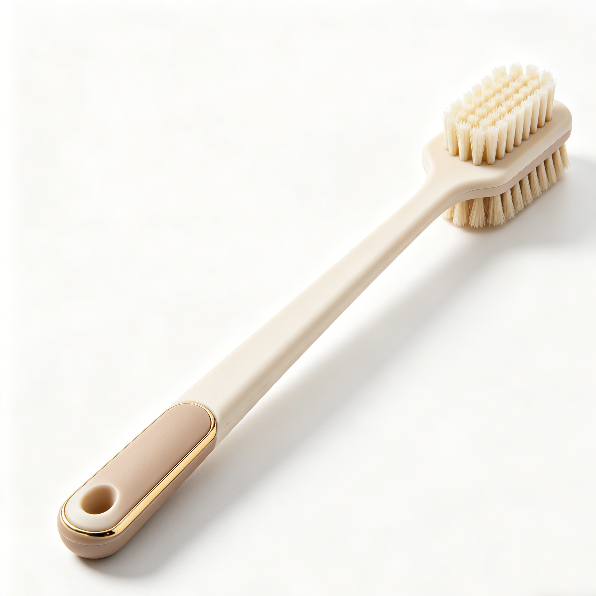 Durable kitchen and bathroom brushes with ergonomic handles