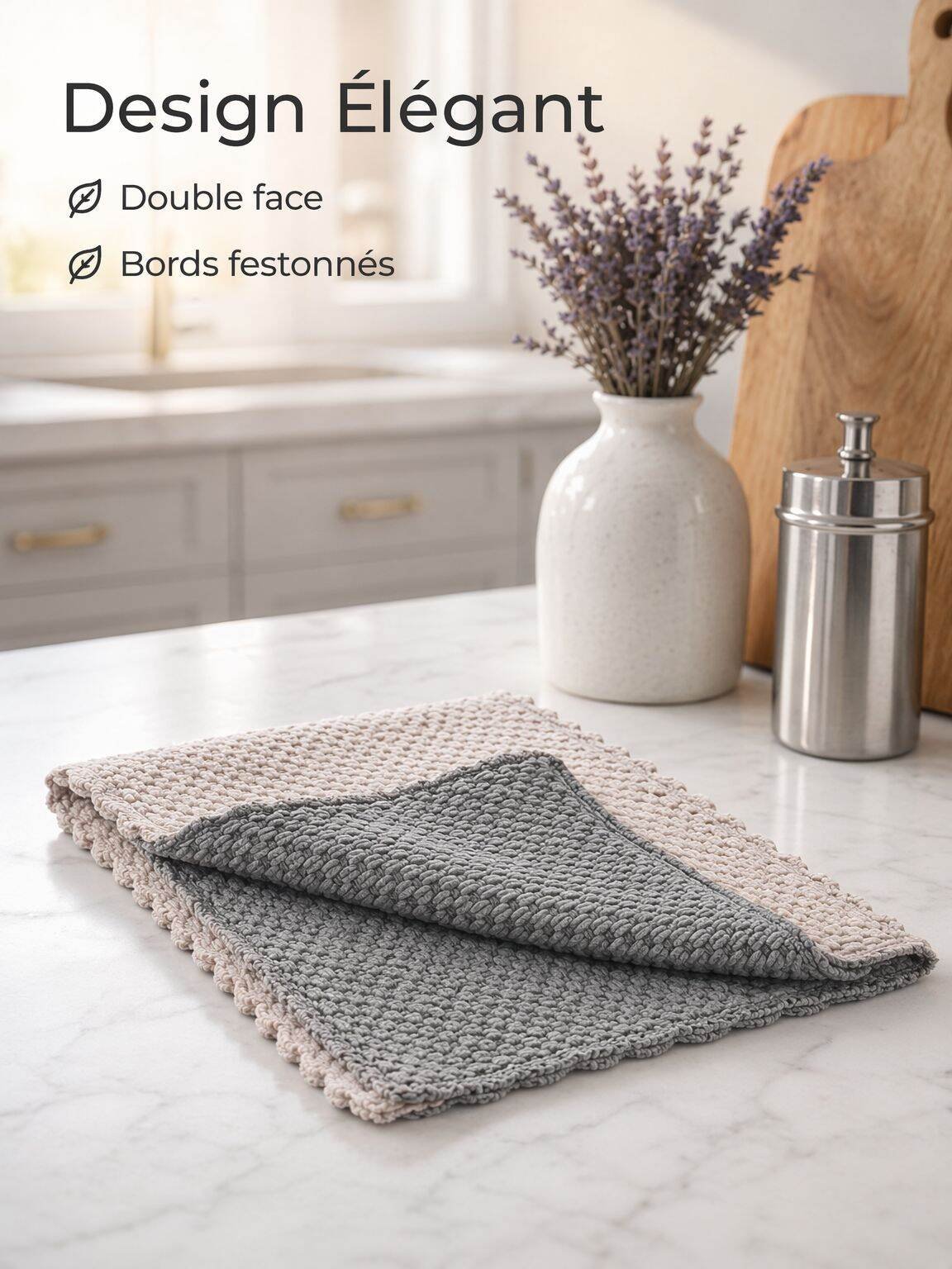 Chiffon absorbant et résistant pour cuisine
