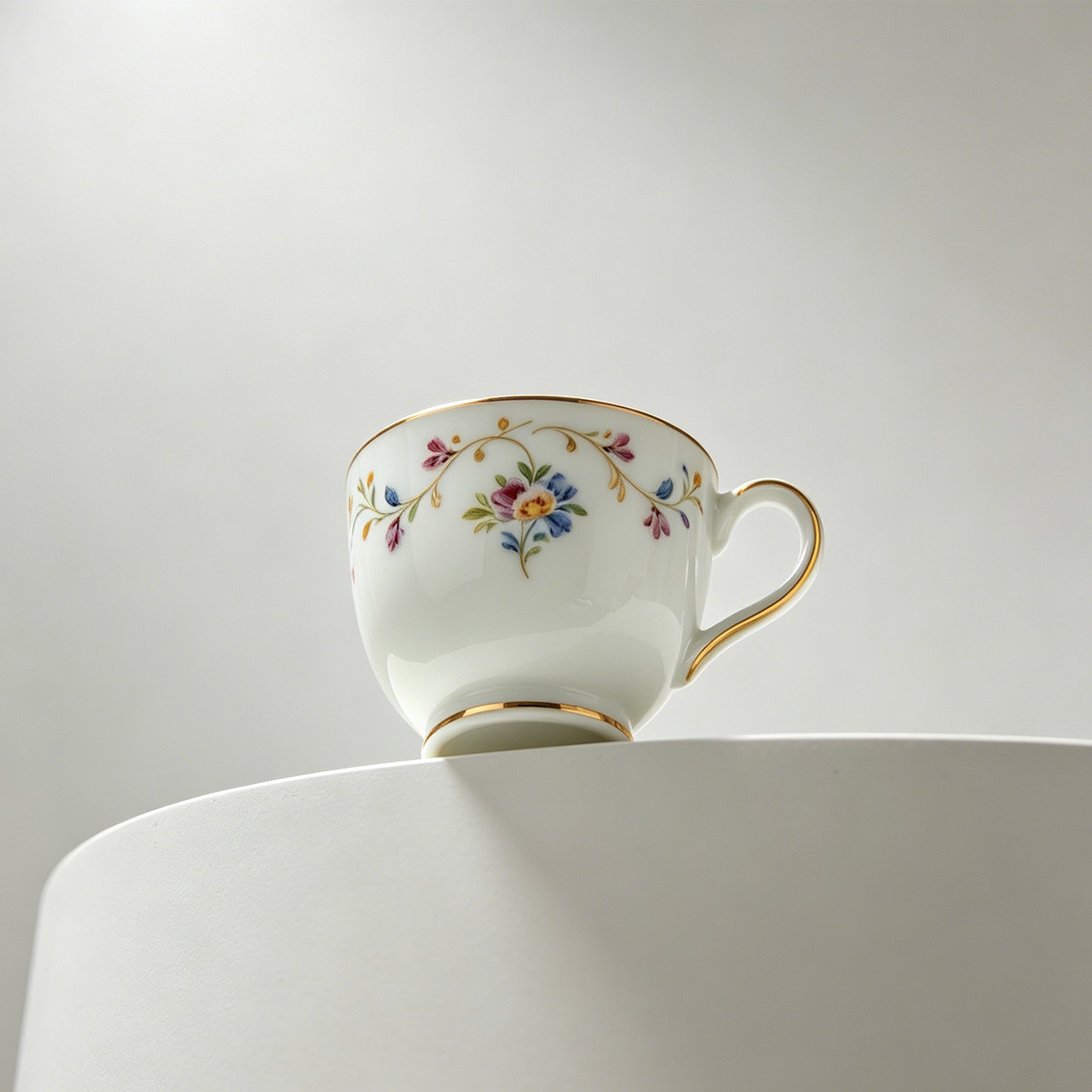 Meissen handbemalte kleine Porzellan-Kaffeetassen (4er Set)