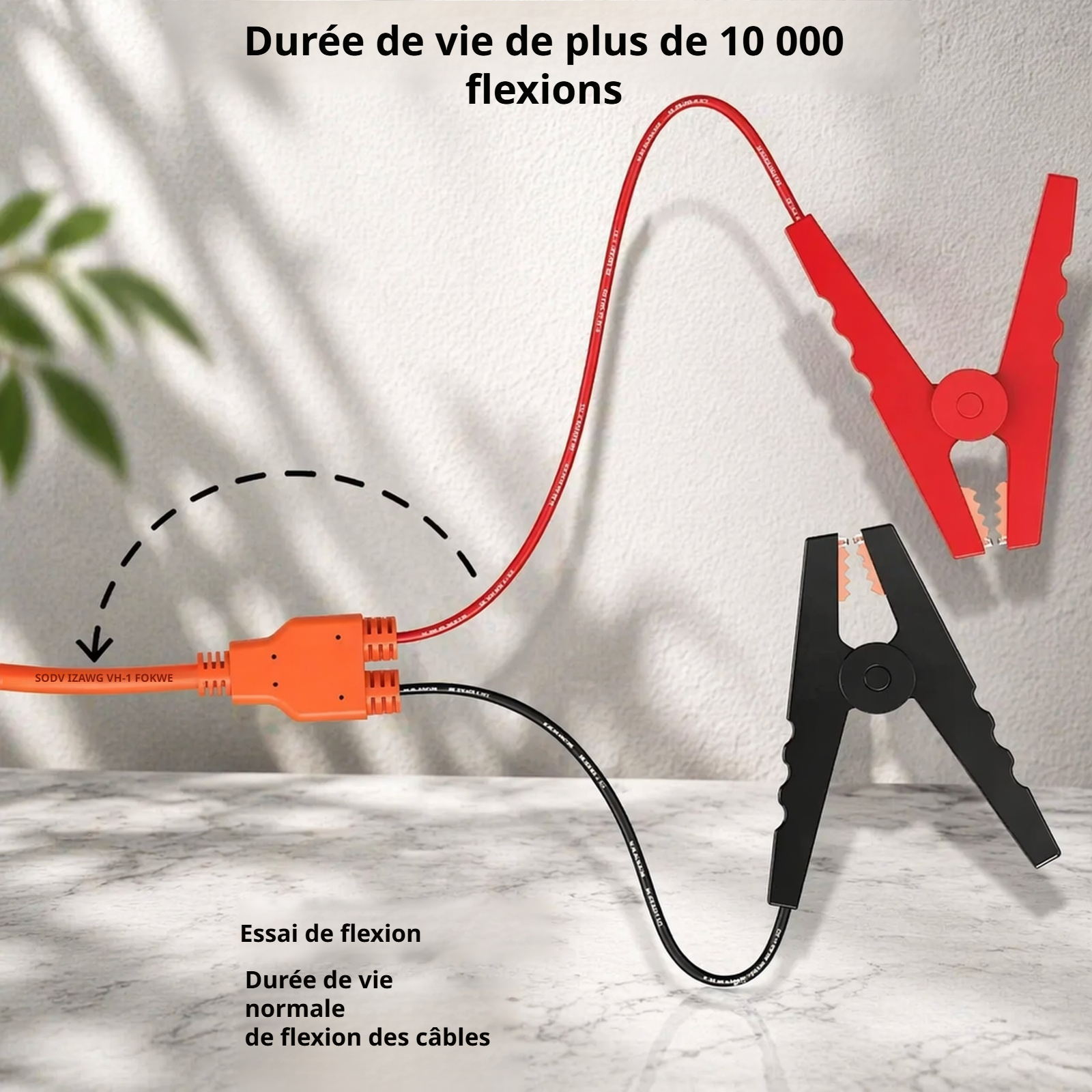 Détail du connecteur du câble de batterie voiture