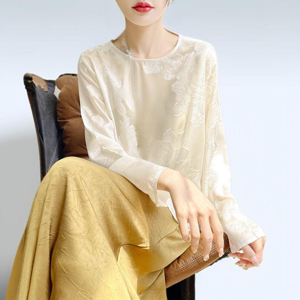 여름 신스타일 중국 스타일 모조 실크 새틴 긴소매