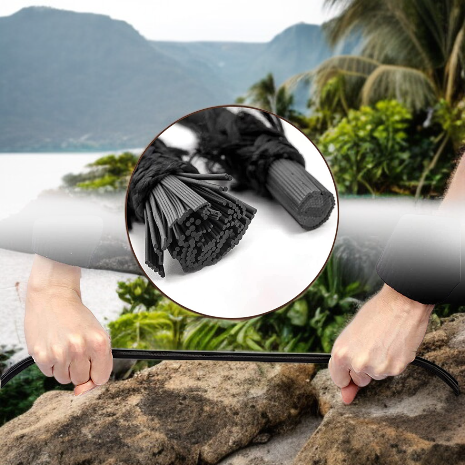 Elastyczna linka karabińczyka 8 mm w zbliżeniu