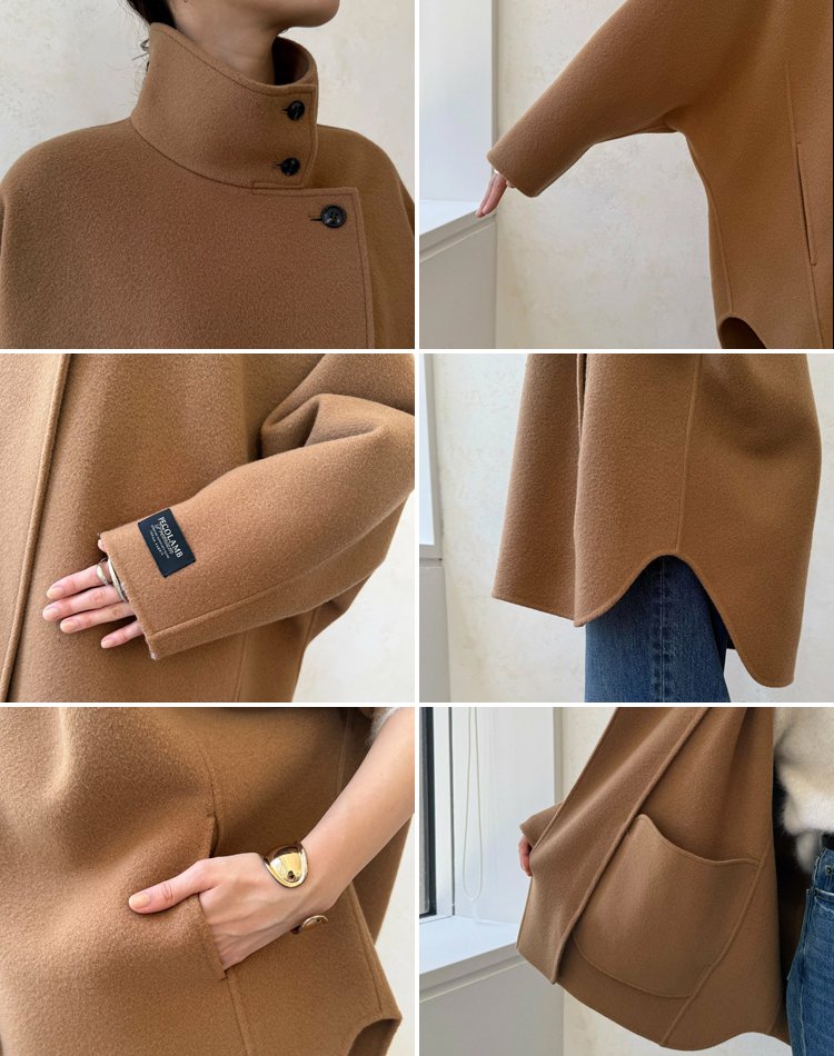 【2025冬新作】360度美シルエット！肉感を拾わない「華奢見せ」ダブルフェイスドルマンコート