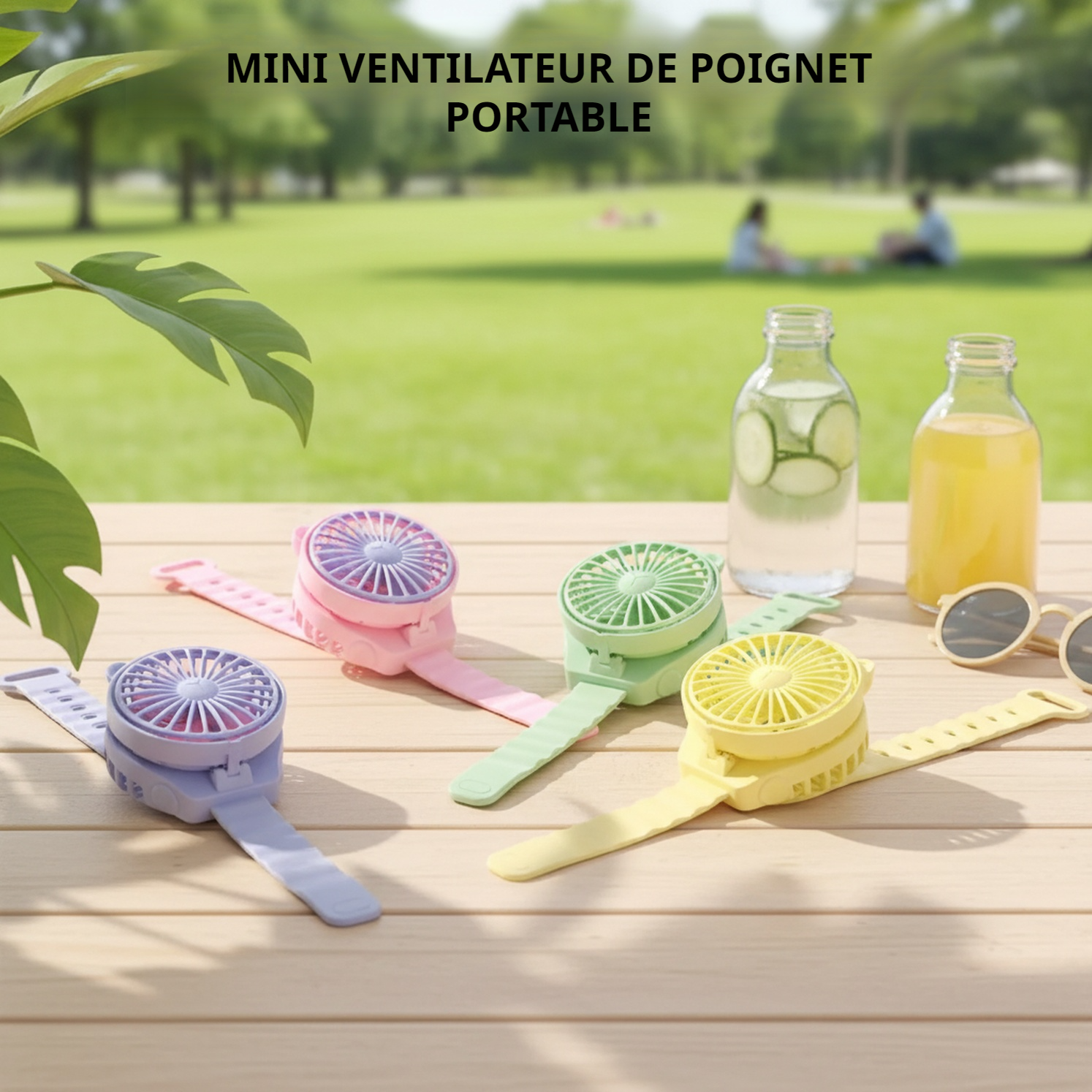 Mini ventilateur de montre cartoon, ventilateur électrique portable à une vitesse