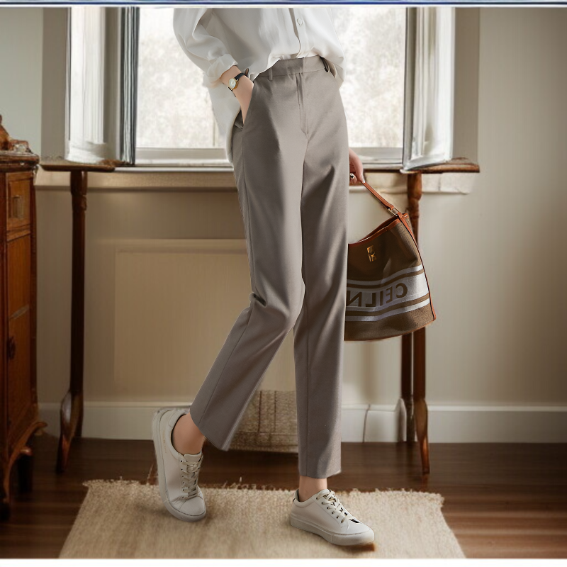 カレー パンツ スリム カジュアル ウィメンズ パンツ レディース スーツ パンツ ストレート シガレットパンツ