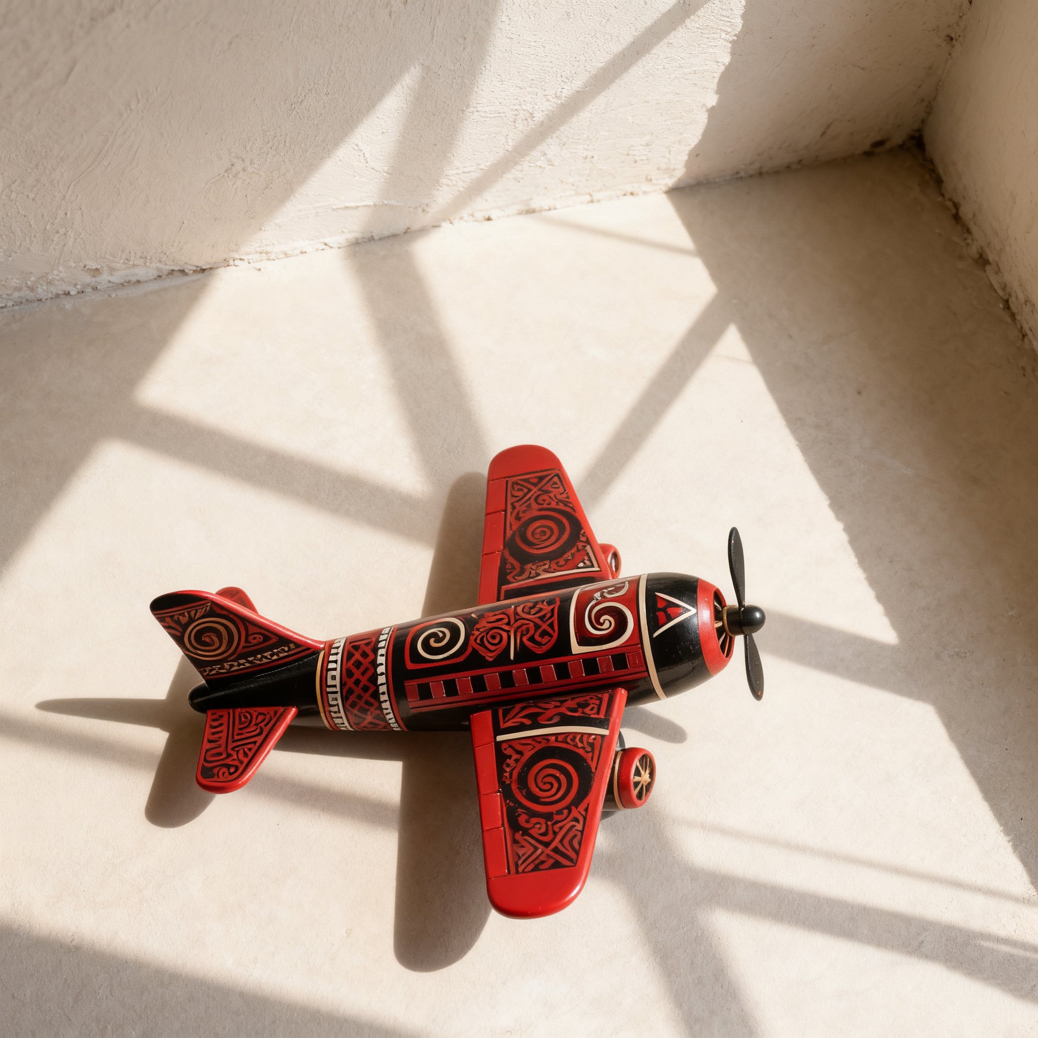 เครื่องบินไม้ระบายสีด้วยมือ