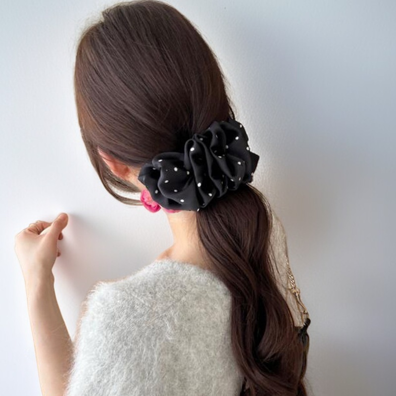 Women's polka dot floral hair clip