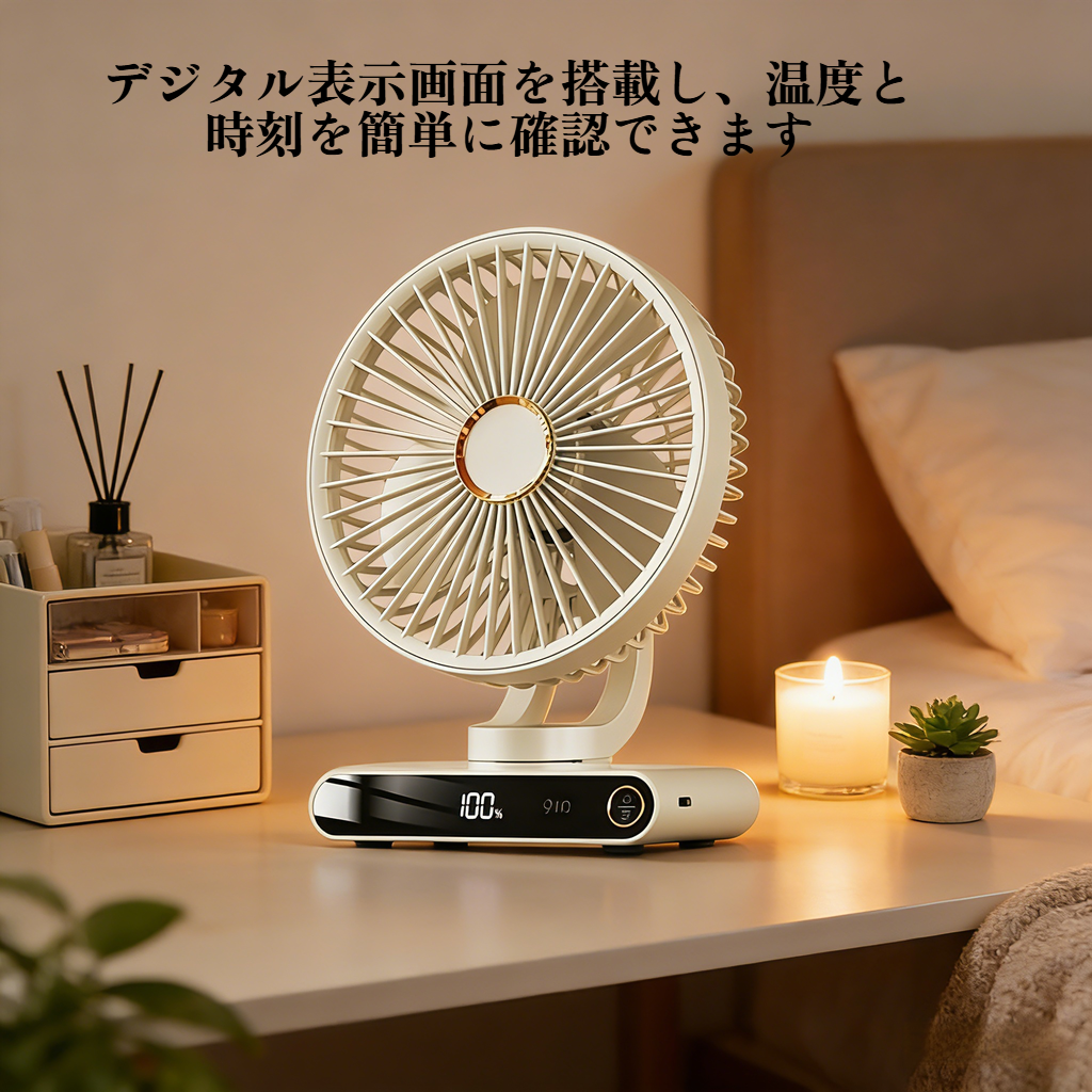 多機能デジタル表示ナイトライト卓上扇風機