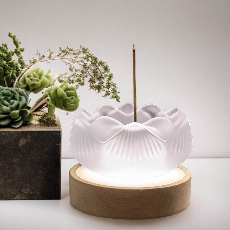 クリエイティブクリスタルガラス蓮香立て 家庭用インテリア線香ホルダー