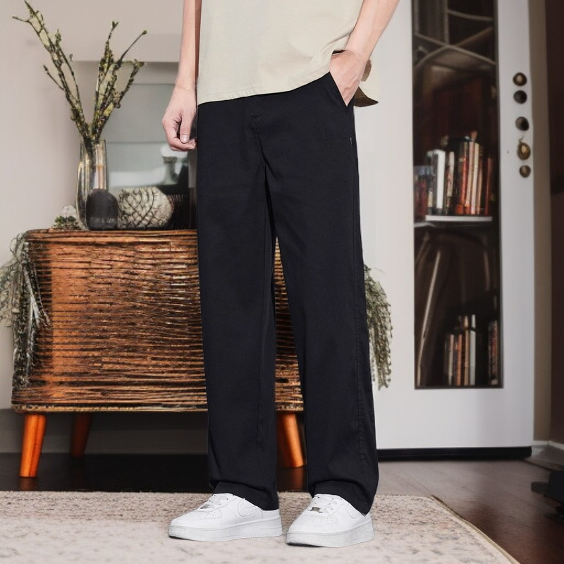 メンズ ルーズストレートレッグ シワになりにくいジーンズ