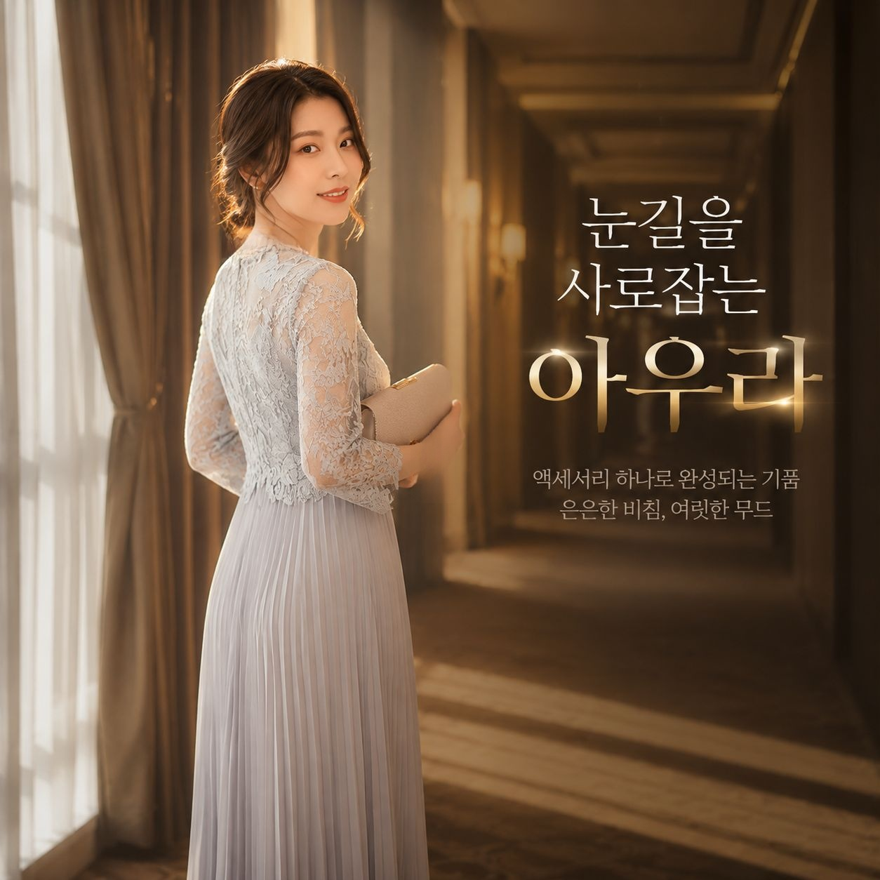 웨딩 파티 원피스, 빈티지 대통령 스타일, 레이스 러플 소매, 몸매 보정, S사이즈