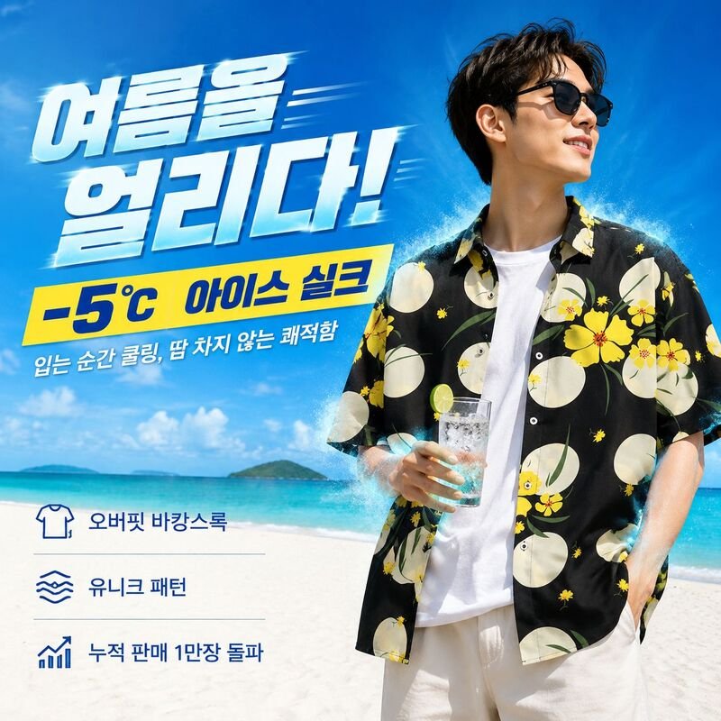 남자 오버핏 플라워 프린트 셔츠 자켓