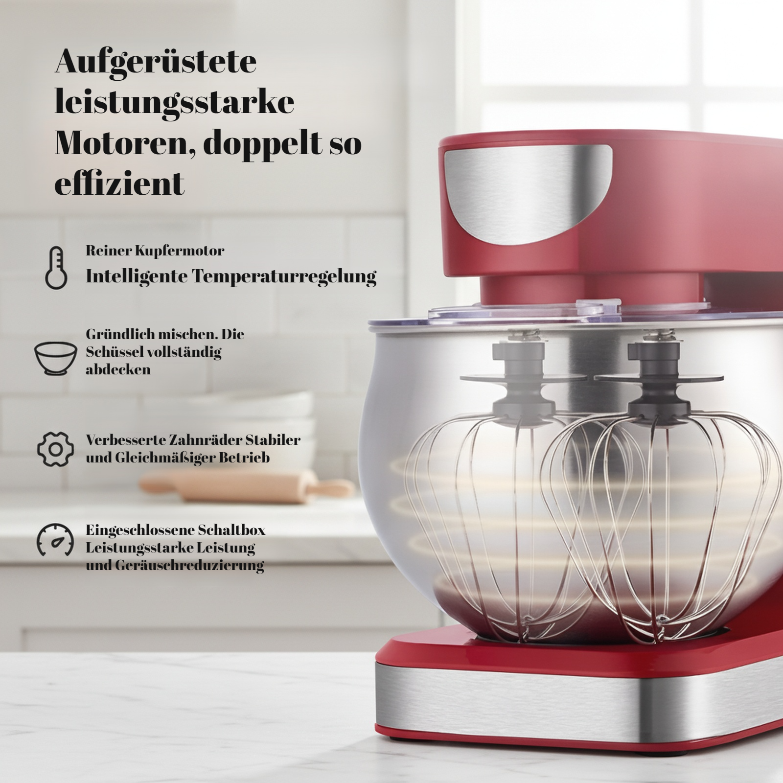 5,5L große multifunktionale Rührmaschine, geeignet zum Kneten und Schlagen