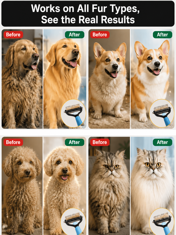 Pet-specific hair removal comb