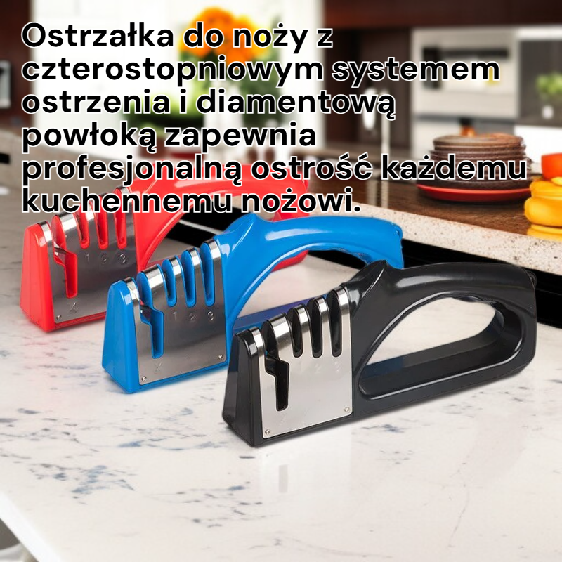 Czterostopniowa diamentowa ostrzałka do noży, narzędzie kuchenne do ostrzenia