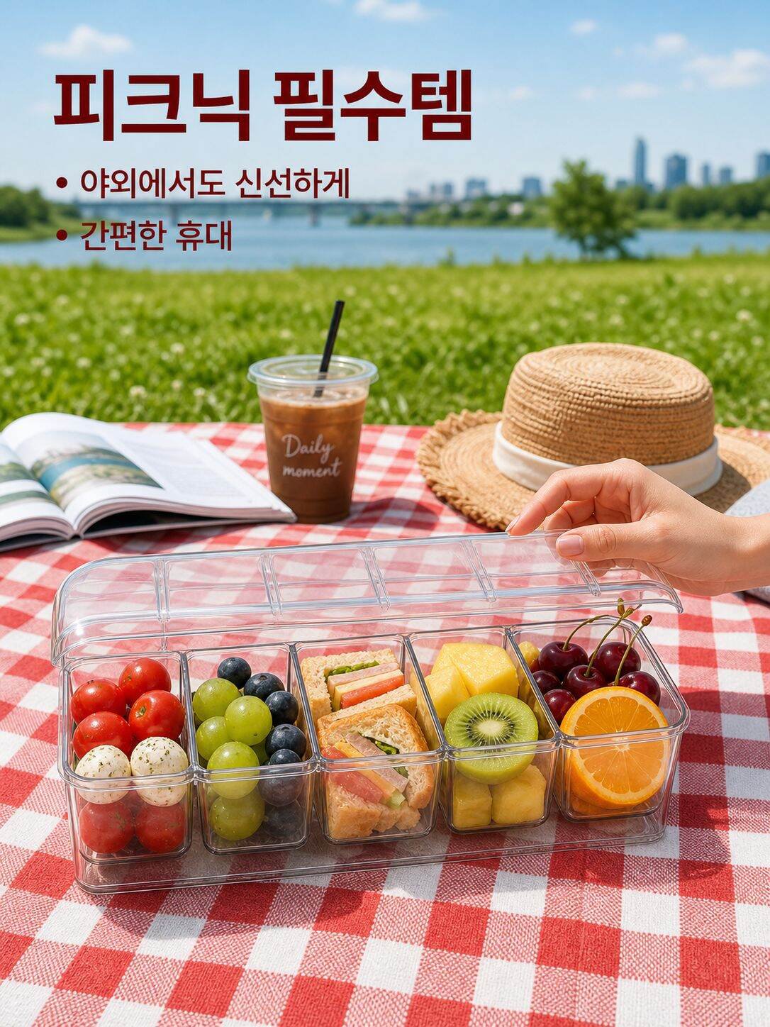식품 등급 주방 냉장고 샐러드 수납함 야외 파티 피크닉 칸막이 아이스박스 플라스틱 가정용 신선 보관함
