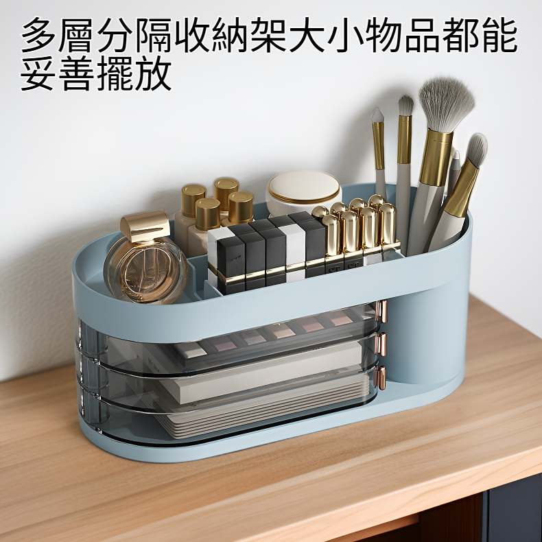 實用桌面旋轉收納箱化妝品護膚架子