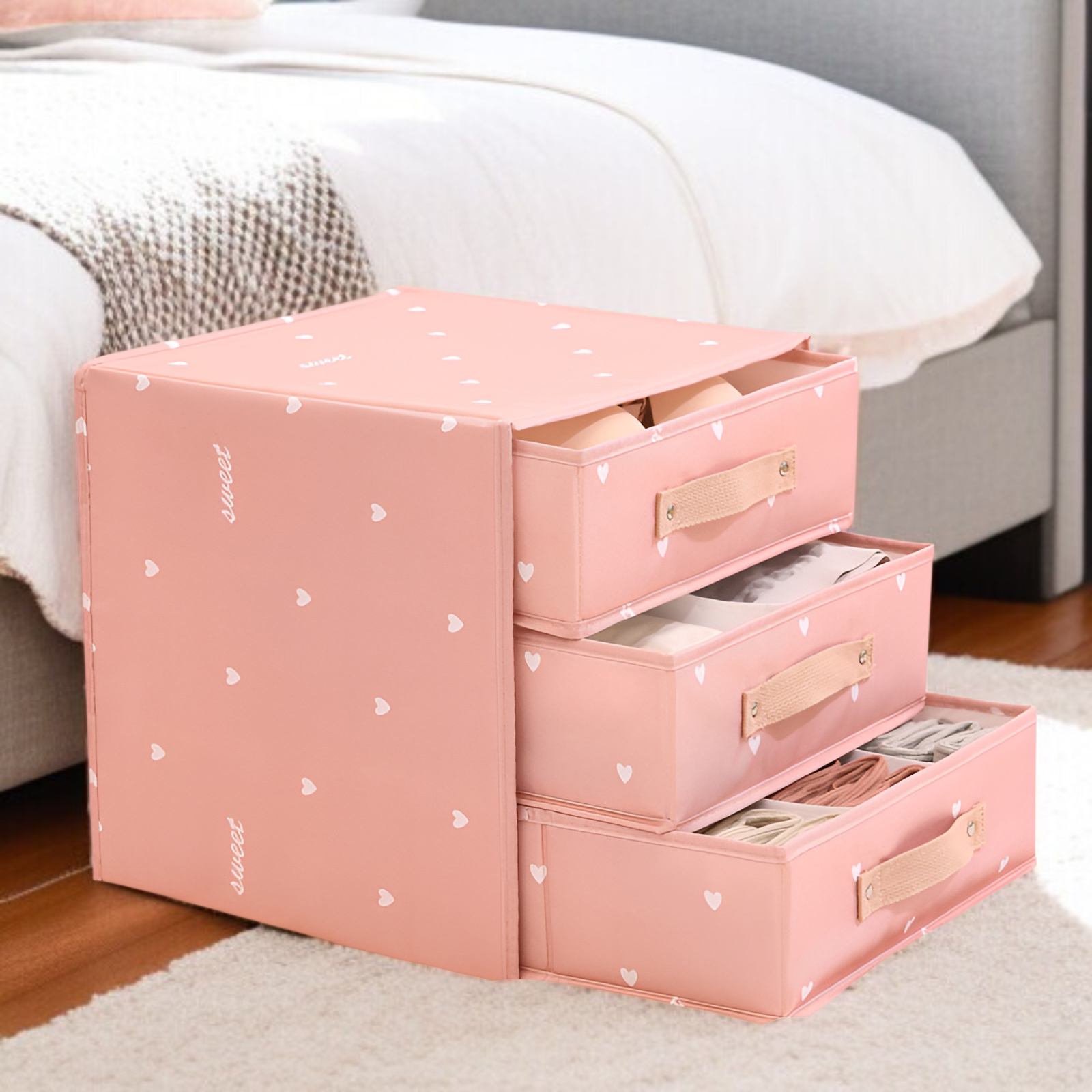 新しい引き出し式衣類収納ボックス収納家庭用バスケットボックス収納ボックス布製ワードローブ収納ボックス衣類大型ボックス