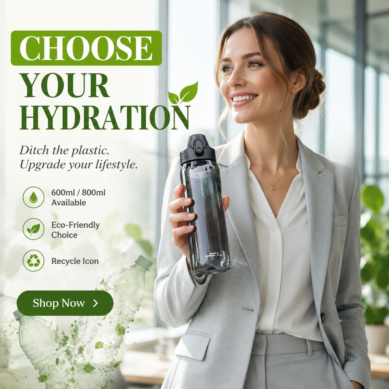 Large Capacity Plastic Water Bottle