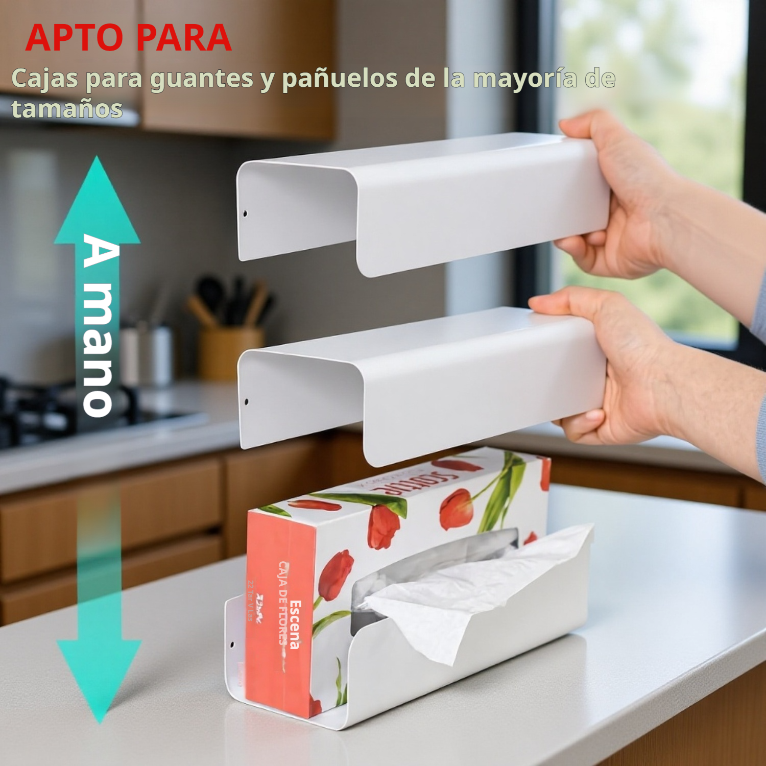 Caja de pañuelos magnética de montaje en pared sin taladro, diseño desmontable