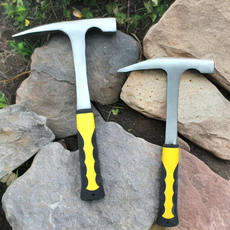 地質ハンマー、プロの地質探査ツール、尖った平頭メイソンハンマー、マイニングハンマー、多機能ハンマー