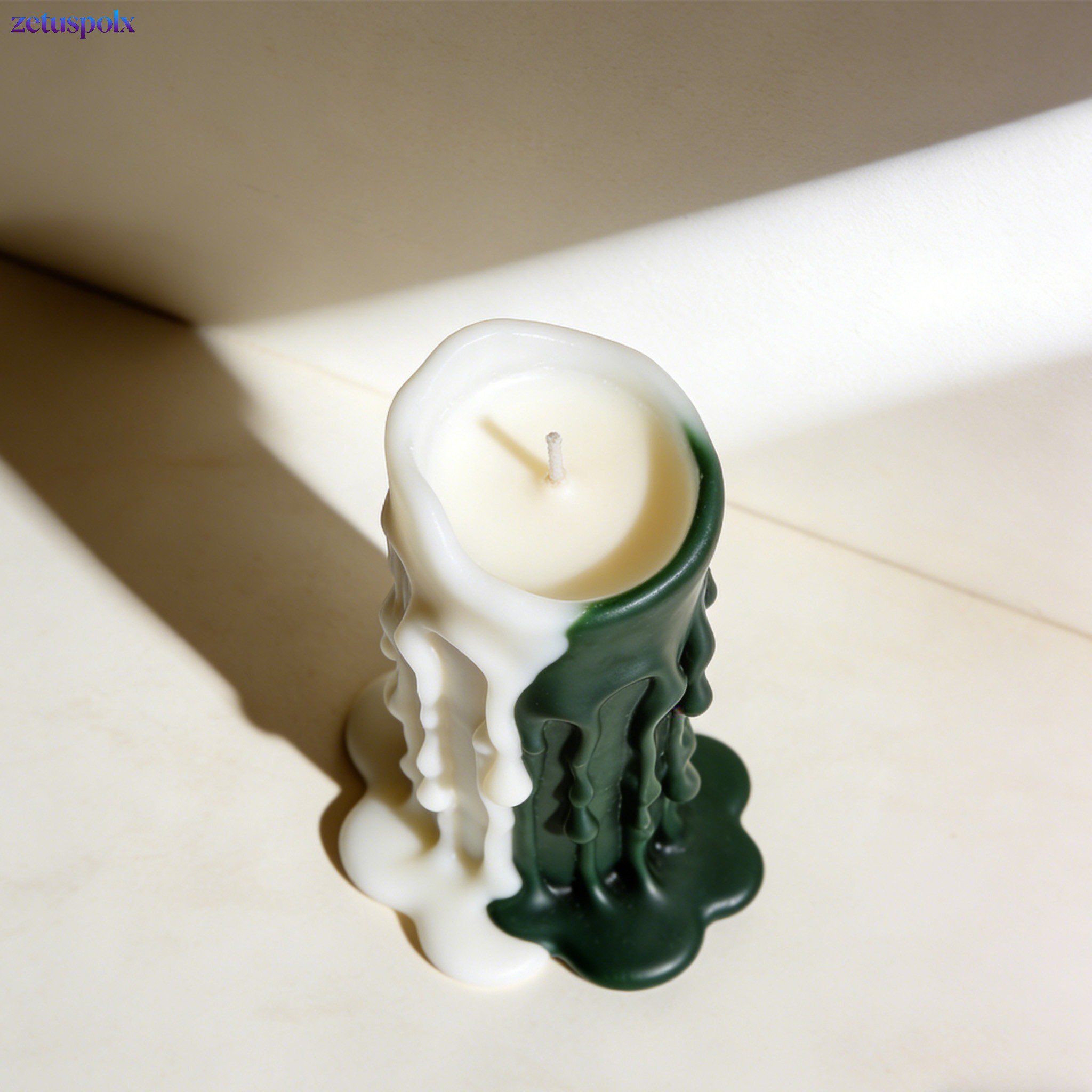 Unique fragrance candle burning in a cozy living room