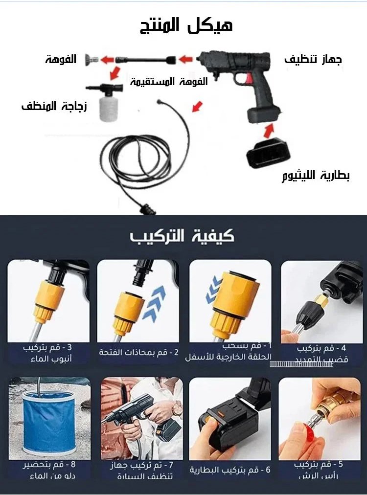 ⭐ مسدس غسيل السيارات الألماني والفاخر بضغط عالي ✨ عرض رمضان ⭐