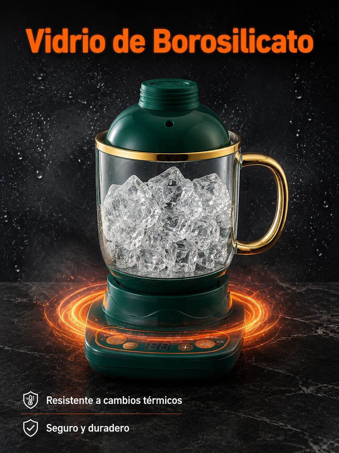 Taza eléctrica portátil con pantalla digital